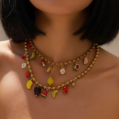 Fruchtzauber Halsketten-Set – 2er-Set 🍓🍉🍍