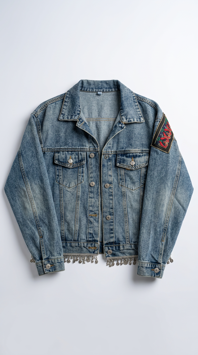 Statement Jeansjacke „Boho Art“ – Einzigartig & handverziert ✨🌺 S-L