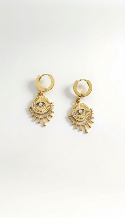 Edelstahl Ohrringe – Golden Eye Protection ✨👁️