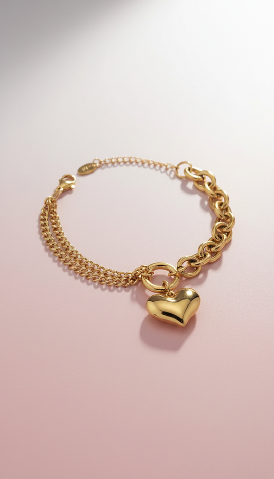 Goldenes Herzarmband – Edelstahl vergoldet🤍 (Vorbestellung in 2-3 Wochen geliefert)