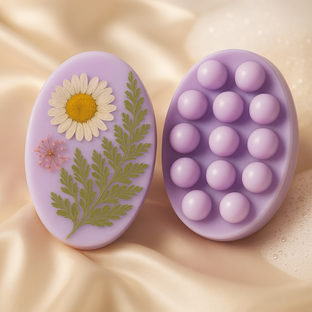 🌿 Dacostas Rem – Handgemachte Blütenseife mit Massageeffekt 🌸 - Zufällige pastell Farben mit deinem Lieblingsduft