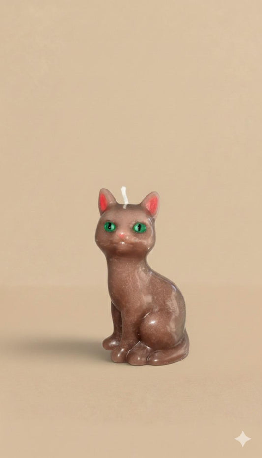 Katzen-Kerze – Handgegossen aus Bienenwachs 🐈