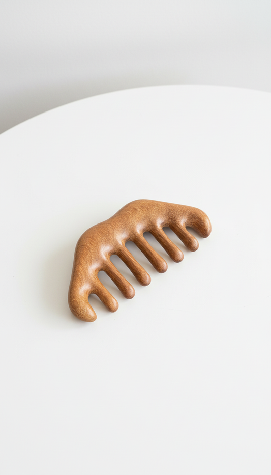 Natürlicher Sandelholz-Kamm – Breitzahn & Kopfhautmassage