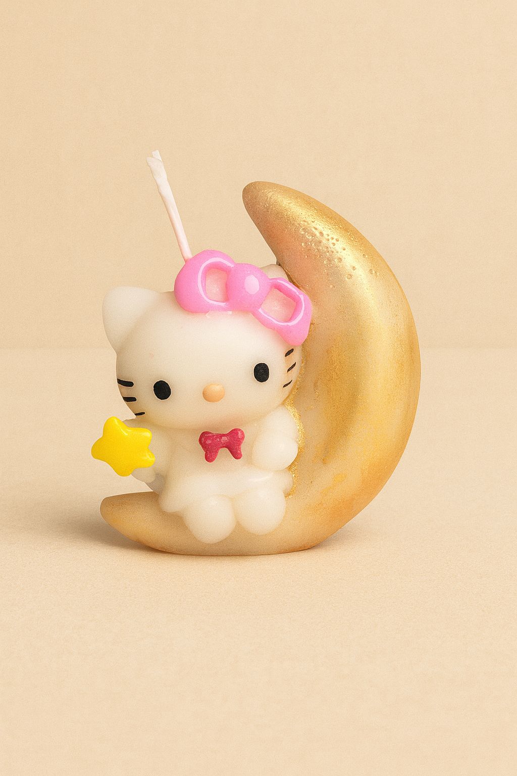 Mondkatze – handgegossene & handbemalte Kerze