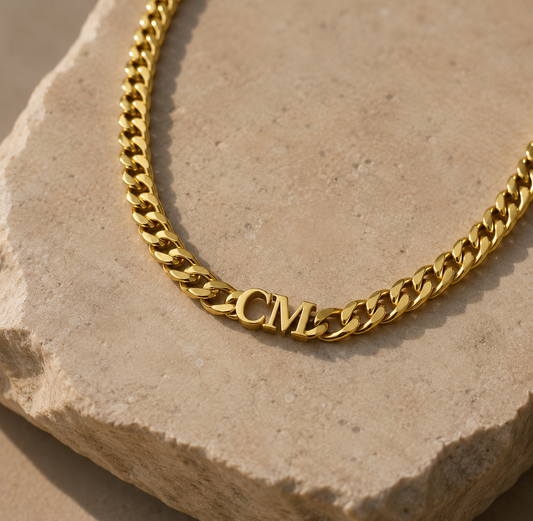 ✨ Personalisierte 18K vergoldete Kette – mit deinen 2 Wunschbuchstaben in Gold oder Silber ✨