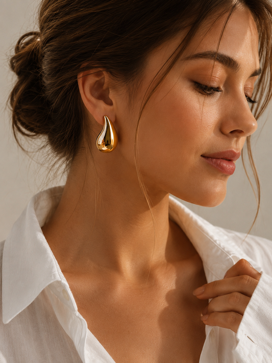 Grosse Edelstahl-Ohrringe „Golden/SilverDrop“ 💧