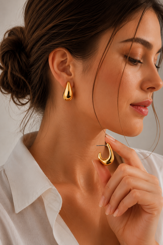 Edelstahl-Ohrringe „Drop“ Gold oder Silber💧
