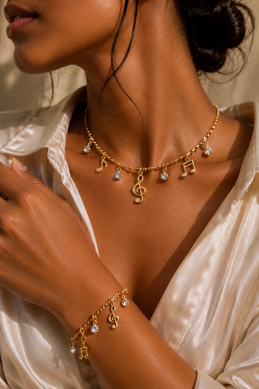 ✨ Music Charm Kette – Gold Edition ✨