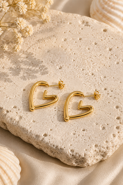 💖 Herz Ohrringe aus Edelstahl – Gold & Silber