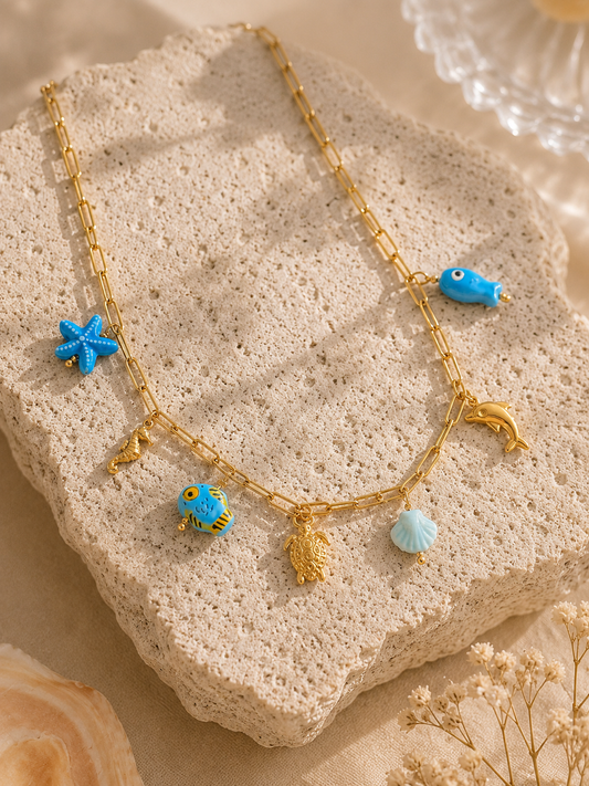 🌊 Ocean Dreams Halskette – Maritimer Schmuck mit liebevollen Meeres-Anhängern ✨