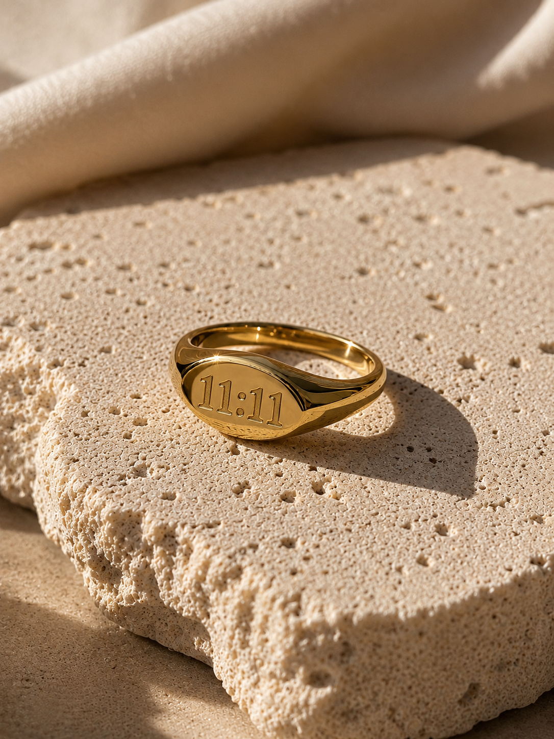 11:11 Ring – Edelstahl Gold