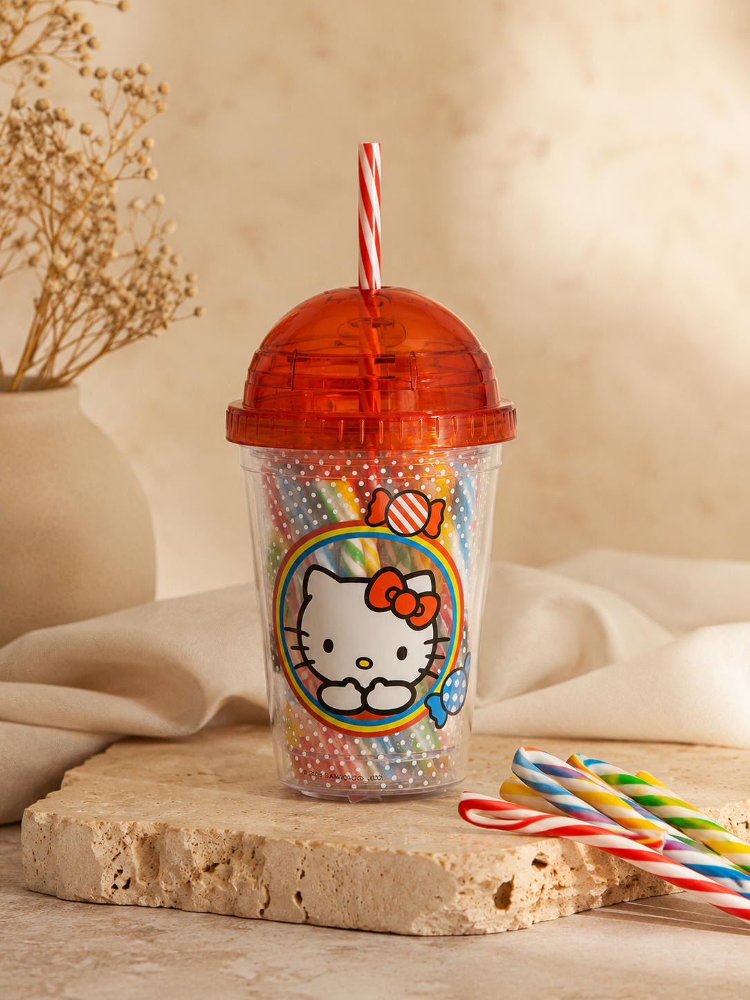 Hello Kitty Tumbler mit Candy Sticks – Fruit Punch